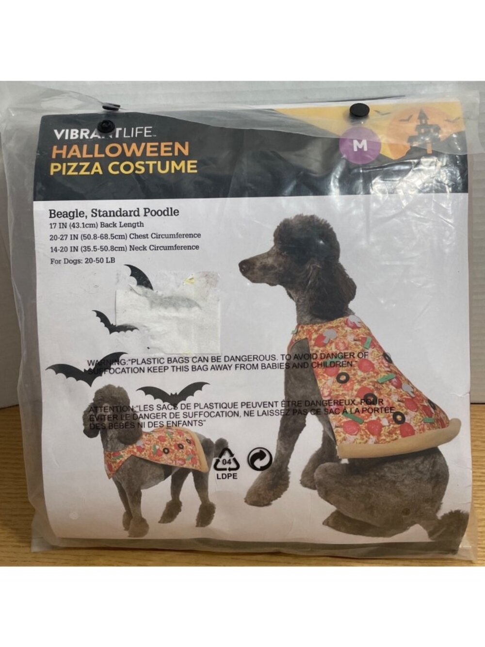 Dog Halloween Pizza Costume Sz Medium Slice w Pepperoni Olives Cheese Adjustable - Picture 2 of 10